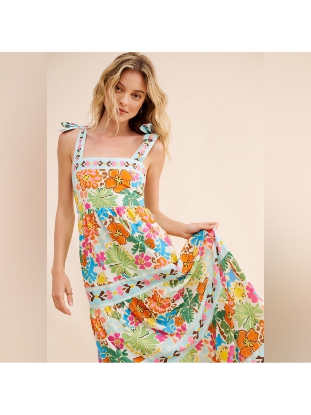 Beach Riot Charlotte Colorful Floral Maxi Dress Size Medium - Picture 13 of 14
